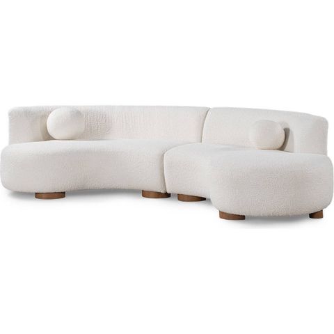 Classic Home 53004717 Octavia Sectional Sofa In Ivory Fabric & Wood pertaining to Making the Most of Your Octavia Sectional in a Light Color Palette